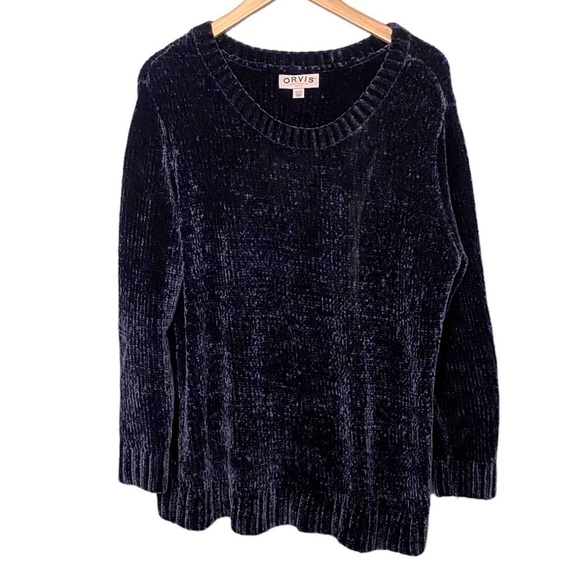 Orvis Blue Chenille Long Sleeved Sweater Size XL - Picture 1 of 6
